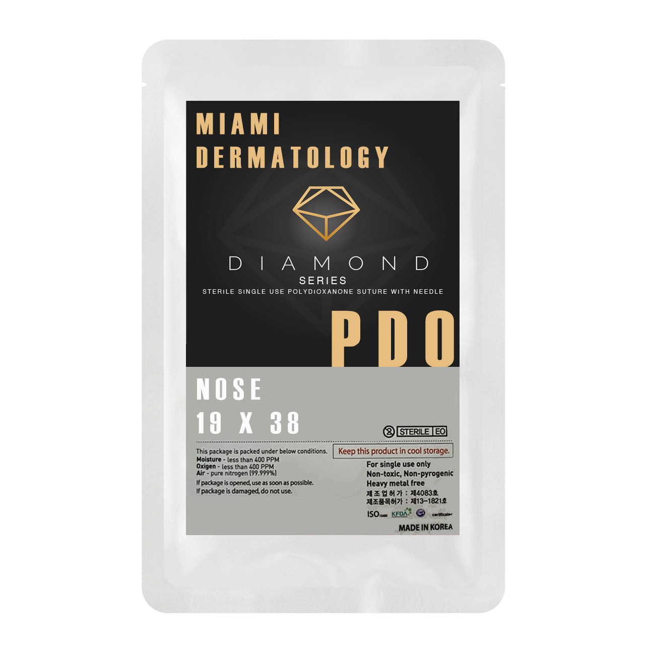 SALE PDO Thread Nose L (BLUNT) 19G, 38MM - 5pcs - Brand MiamiDermatology.net - Facial Lifting PDO Threads / PCL Threads