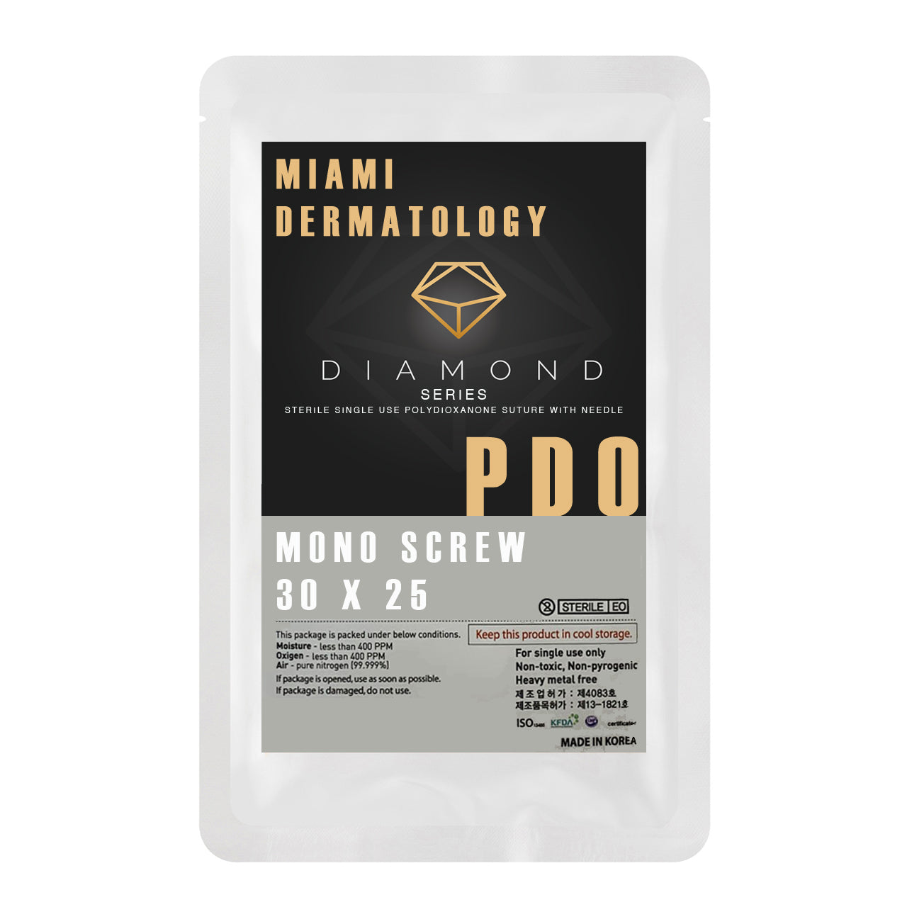 PDO Thread Mono Screw (SHARP) 30G, 25MM - 10pcs - Brand MiamiDermatology.net - Facial Lifting PDO Threads / PCL Threads