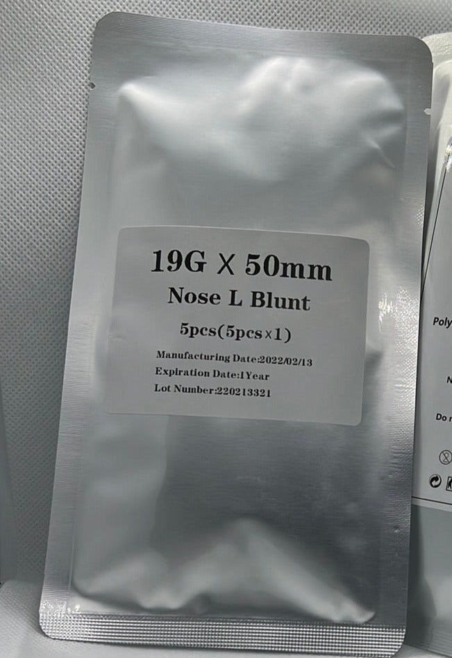 SALE PDO Thread Nose L (BLUNT) 19G, 50MM - 5pcs - Brand MiamiDermatology.net - Facial Lifting PDO Threads / PCL Threads