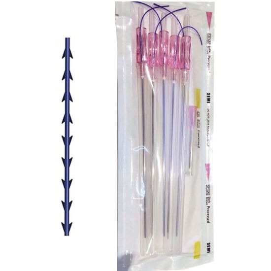 SALE PCL Thread W FISHBONE Molding Cog (BLUNT) 18G, 100MM - 5pcs - Brand MiamiDermatology.net - Facial Lifting PDO Threads / PCL Threads